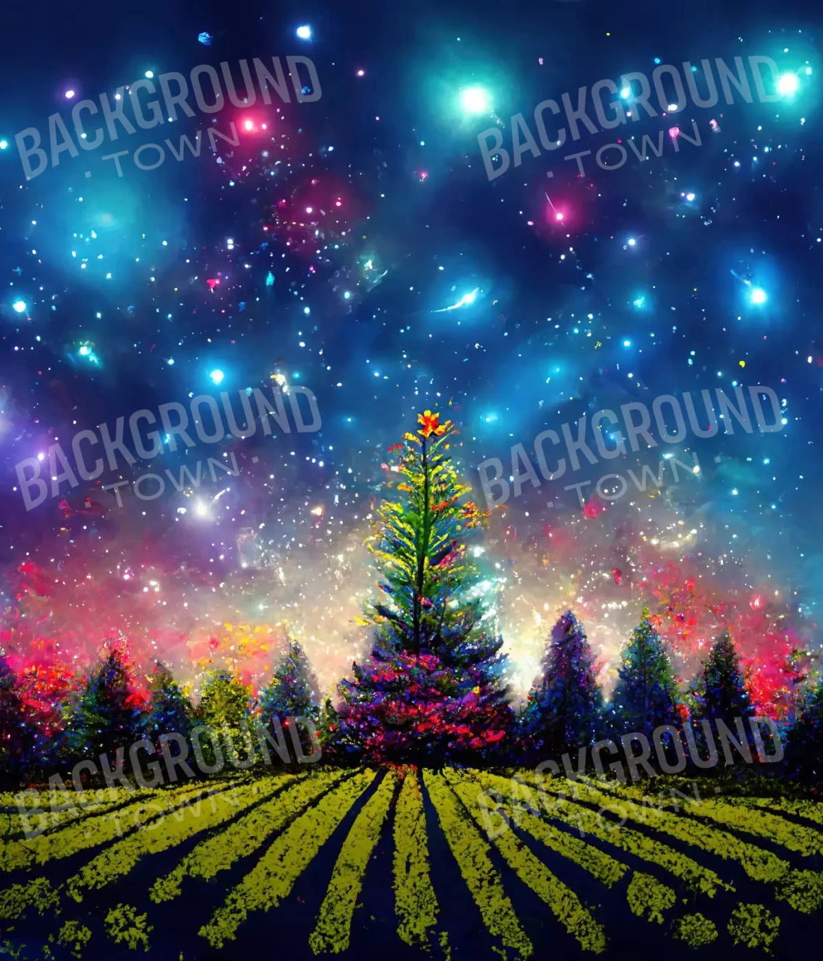 Winter Fireworks 10X12 Ultracloth ( 120 X 144 Inch ) Backdrop