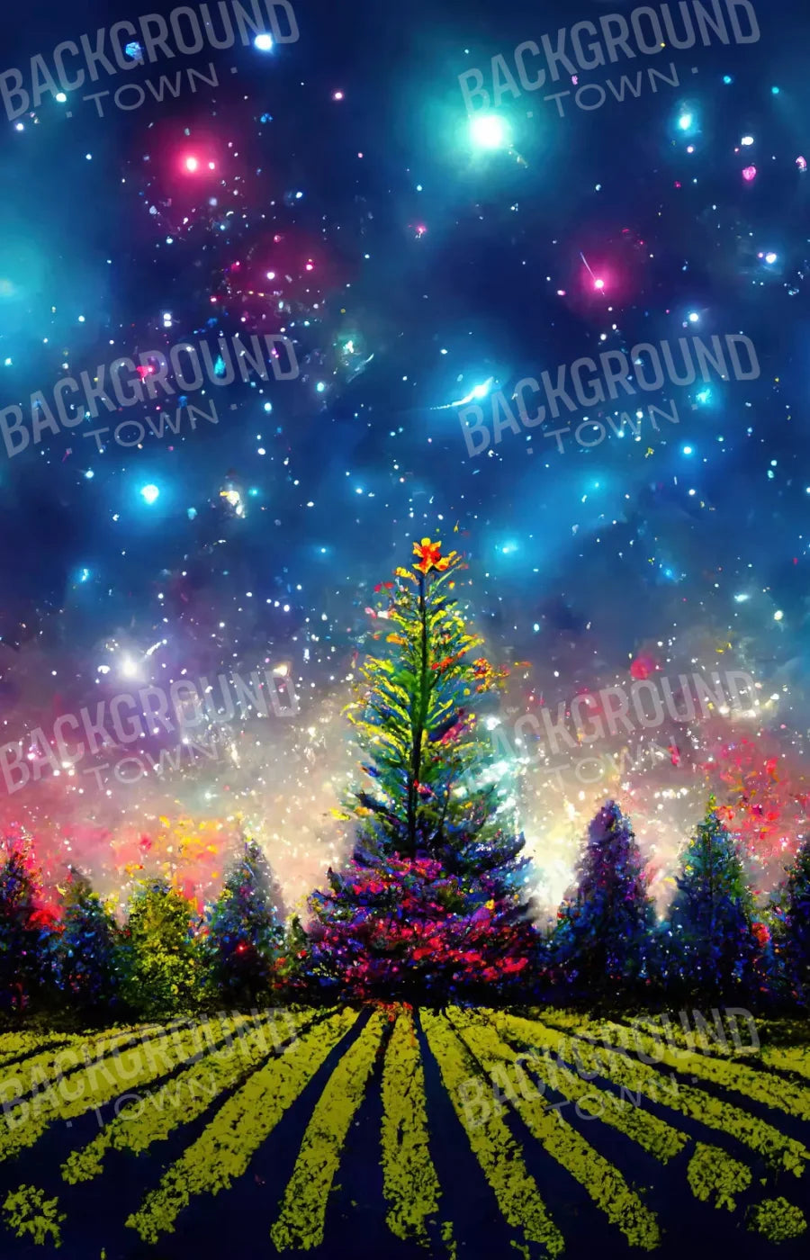 Winter Fireworks 8X12 Ultracloth ( 96 X 144 Inch ) Backdrop