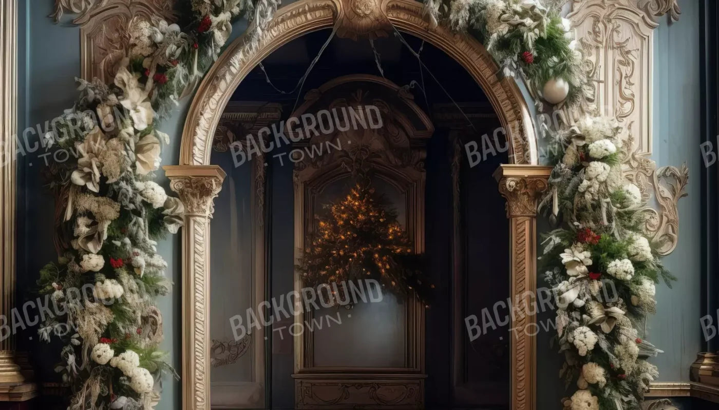 Winter Holiday Arch 14’X8’ Ultracloth (168 X 96 Inch) Backdrop