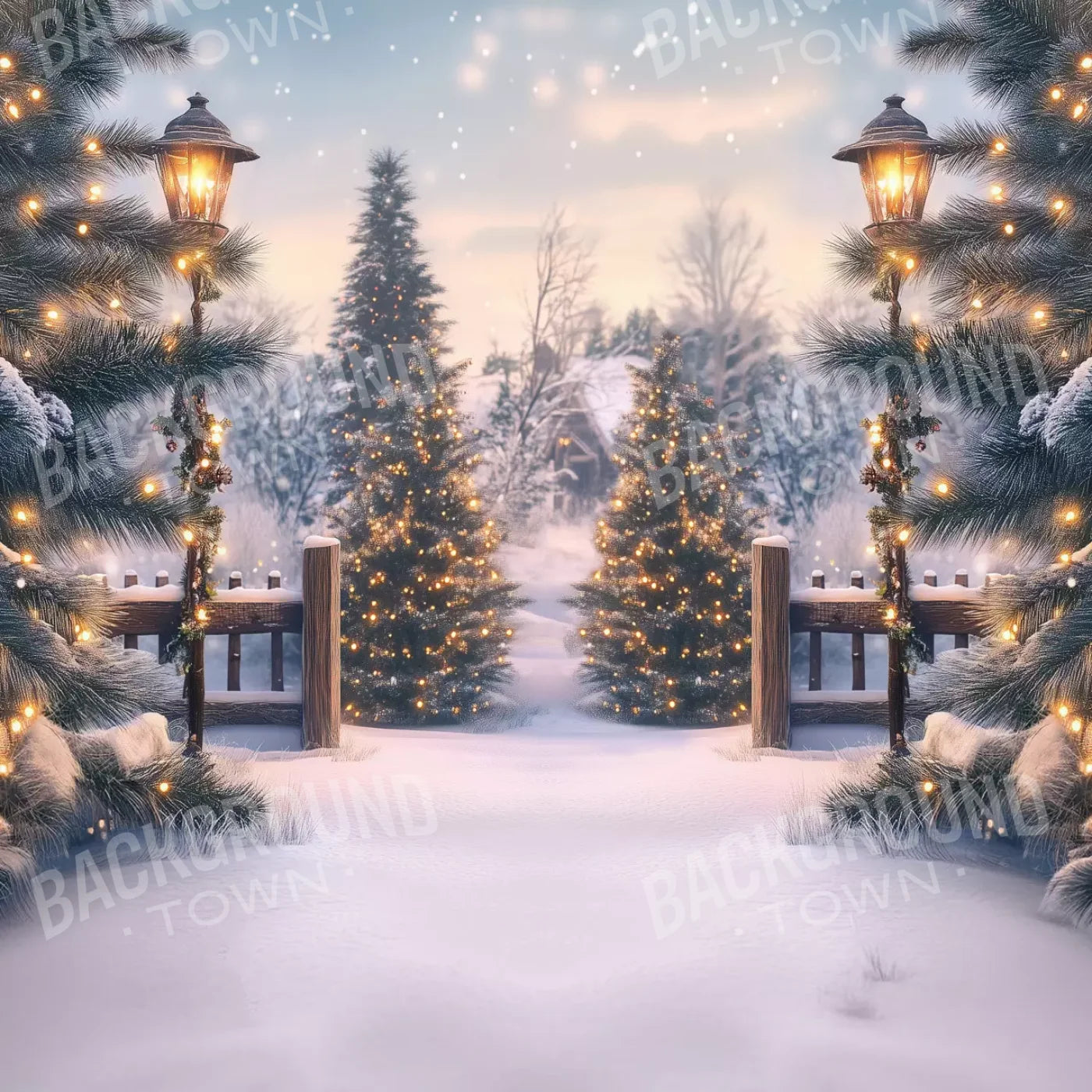 Winter Scene 10’X10’ Ultracloth (120 X Inch) Backdrop