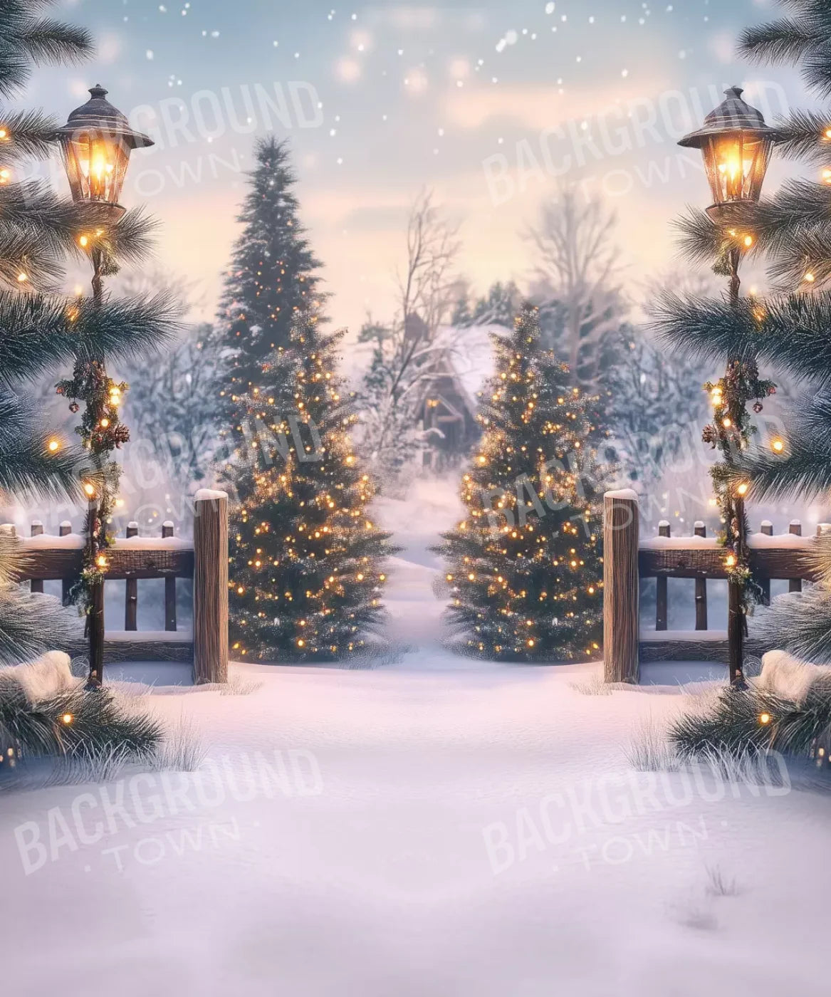 Winter Scene 10’X12’ Ultracloth (120 X 144 Inch) Backdrop