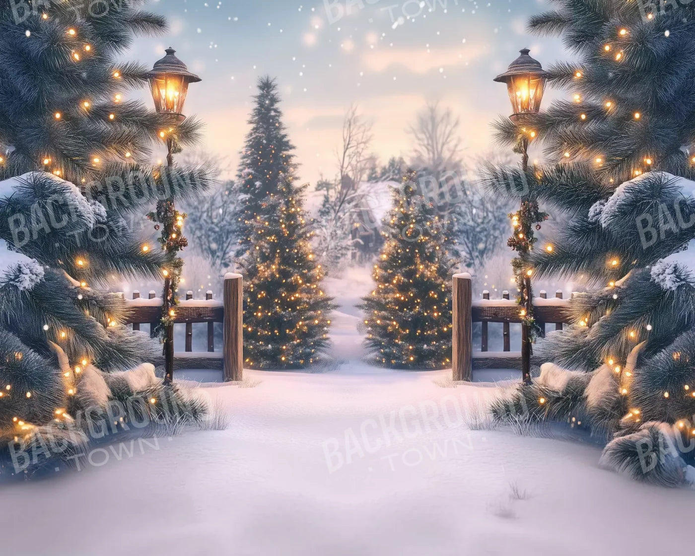 Winter Scene 10’X8’ Fleece (120 X 96 Inch) Backdrop