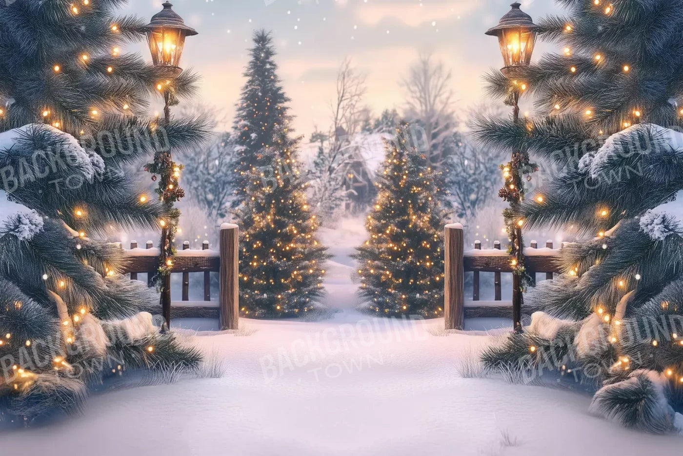 Winter Scene 12’X8’ Ultracloth (144 X 96 Inch) Backdrop