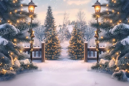 Winter Scene 12’X8’ Ultracloth (144 X 96 Inch) Backdrop