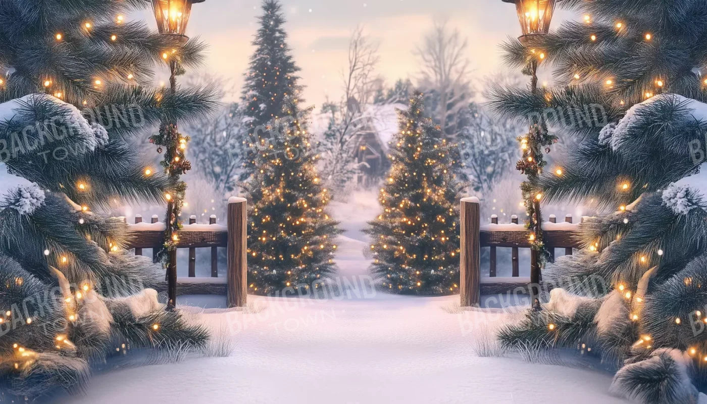 Winter Scene 14’X8’ Ultracloth (168 X 96 Inch) Backdrop