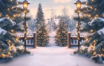 Winter Scene 14’X9’ Ultracloth (168 X 108 Inch) Backdrop