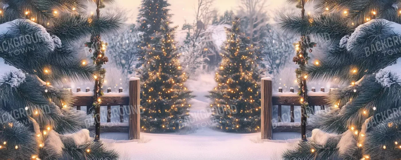 Winter Scene 20’X8’ Ultracloth (240 X 96 Inch) Backdrop