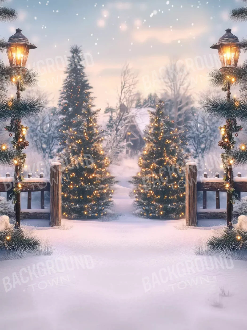 Winter Scene 5’X6’8 Fleece (60 X 80 Inch) Backdrop