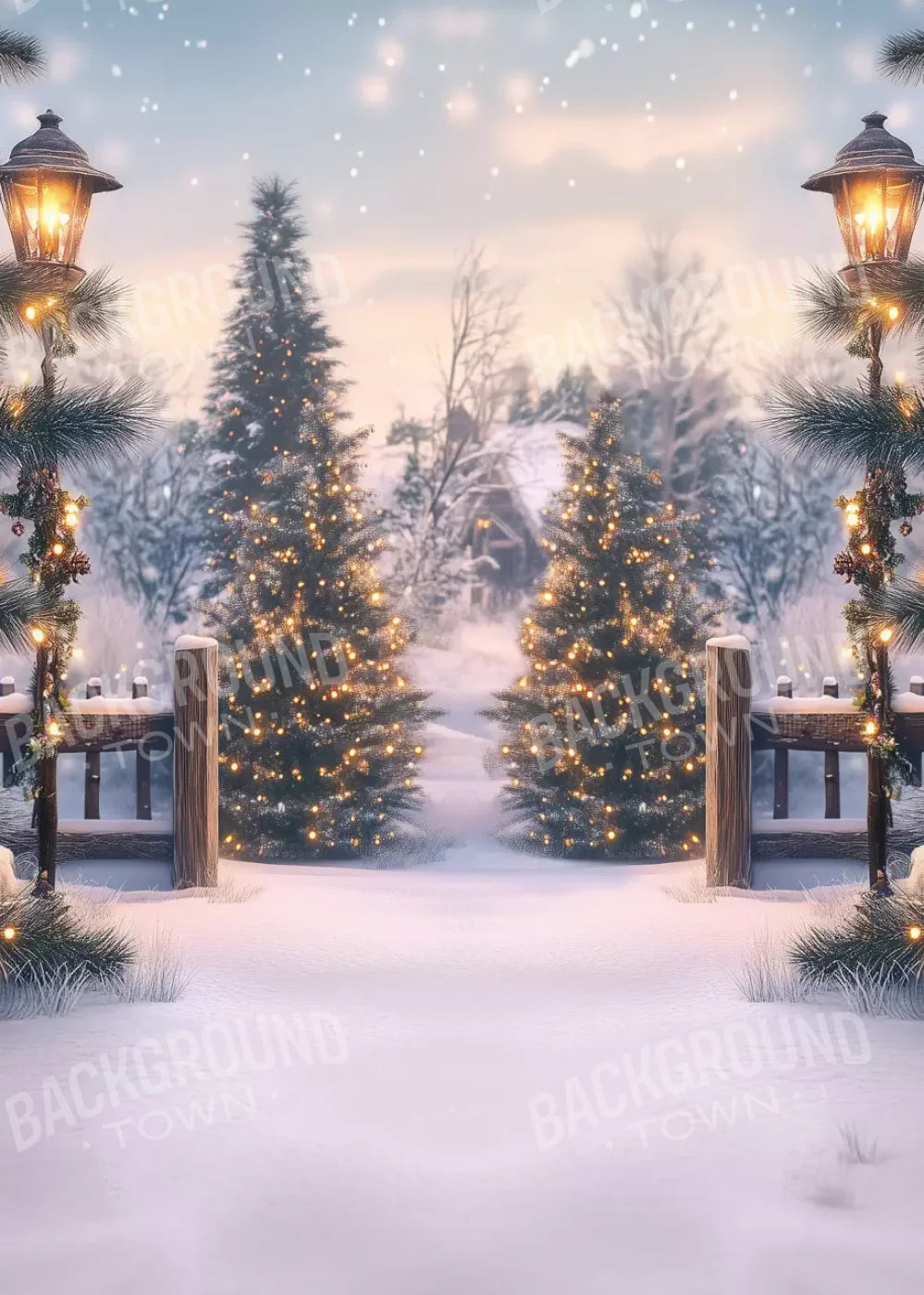 Winter Scene 5’X7’ Ultracloth (60 X 84 Inch) Backdrop