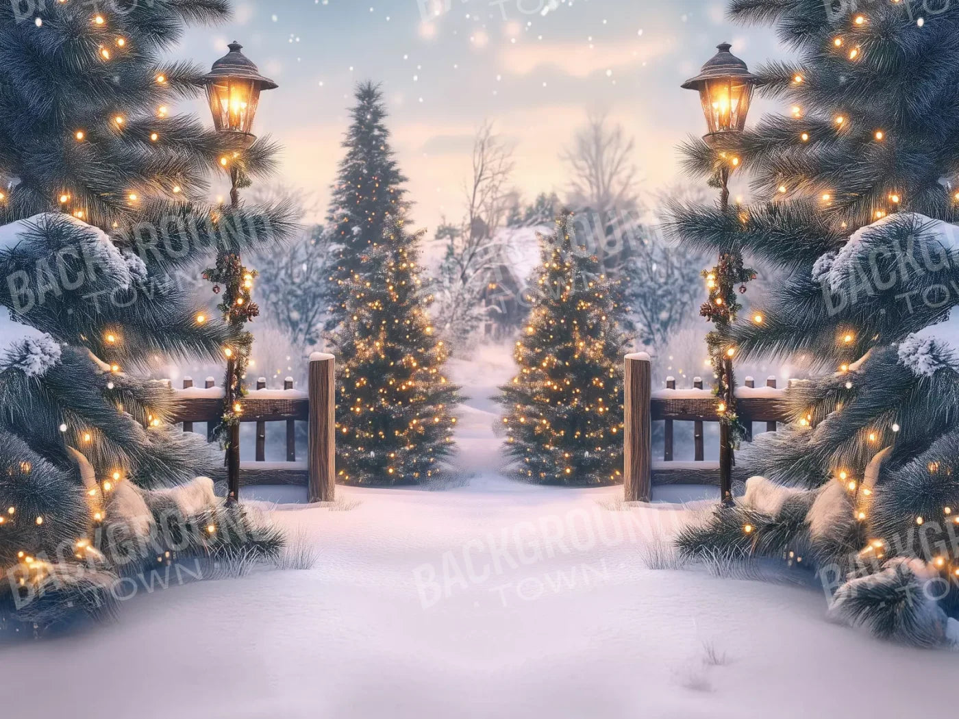 Winter Scene 6’8X5’ Fleece (80 X 60 Inch) Backdrop