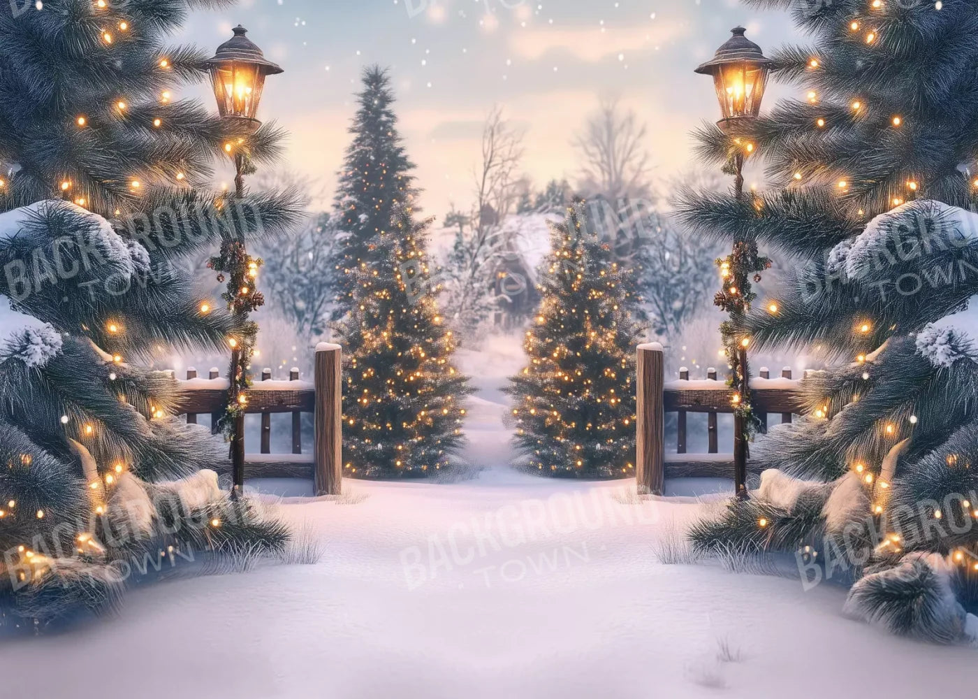 Winter Scene 7’X5’ Ultracloth (84 X 60 Inch) Backdrop