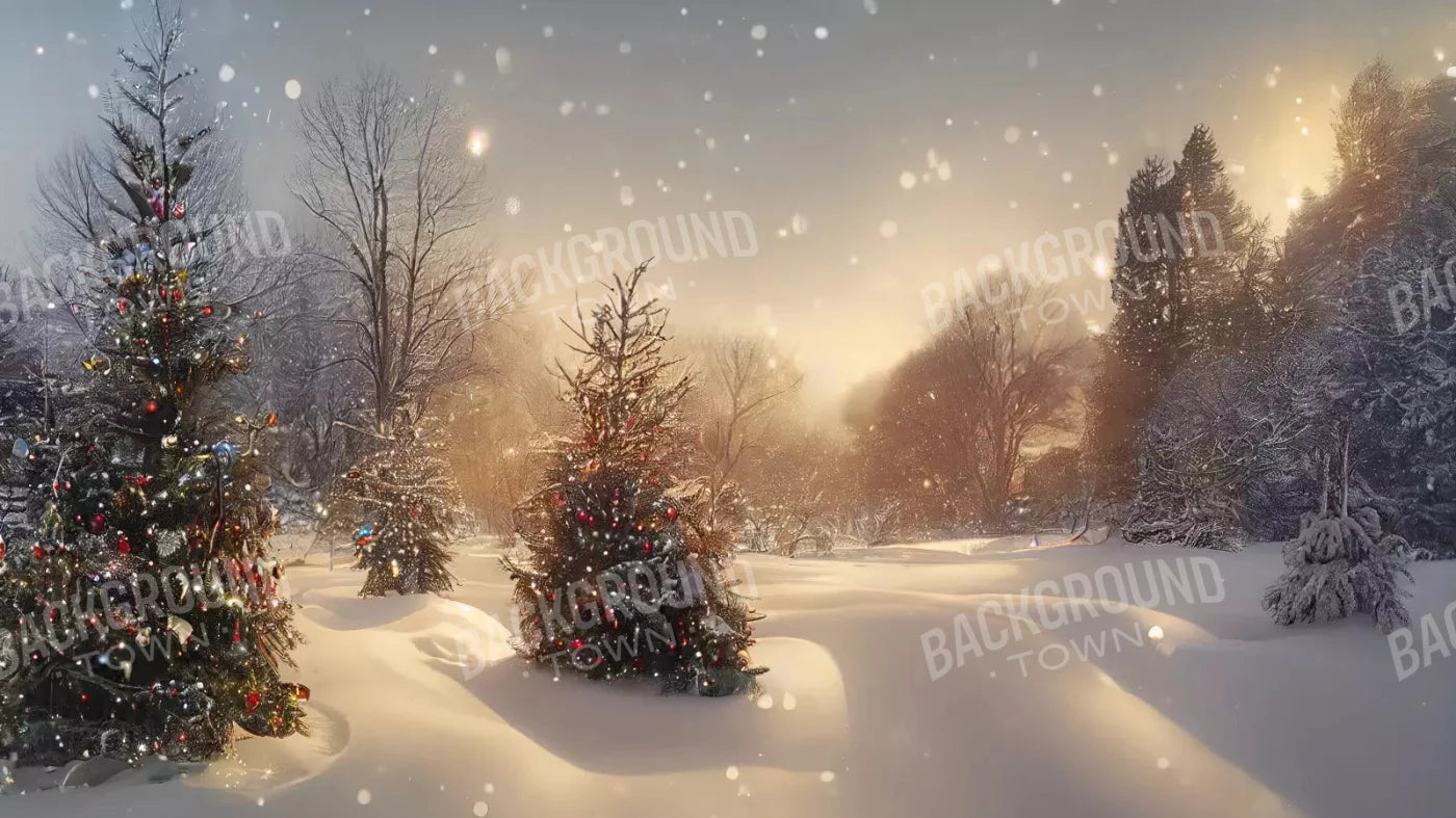 Winter Snowfall 2 14X8 Ultracloth ( 168 X 96 Inch ) Backdrop