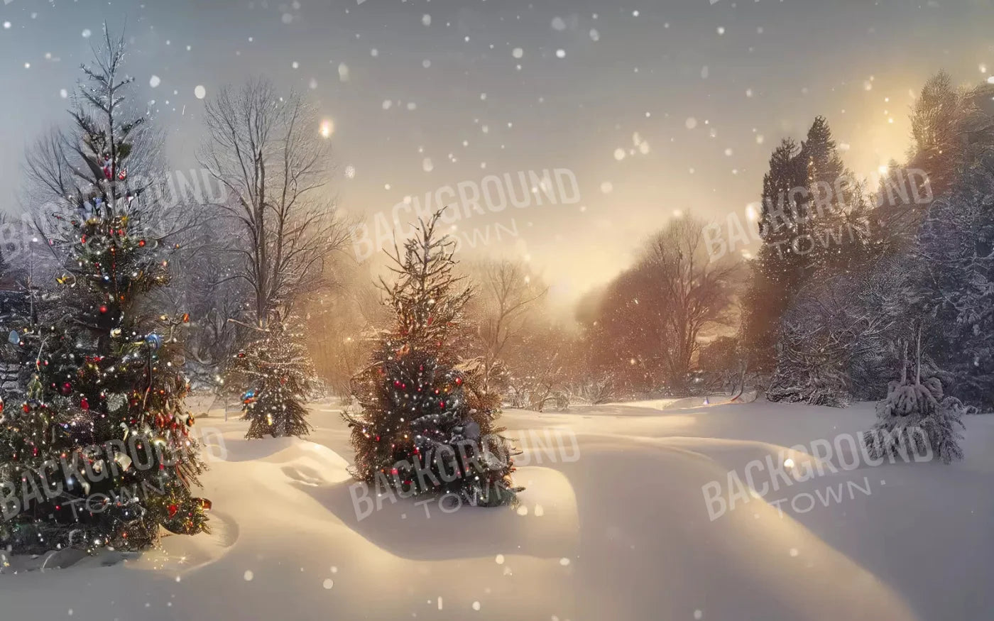 Winter Snowfall 2 14X9 Ultracloth ( 168 X 108 Inch ) Backdrop