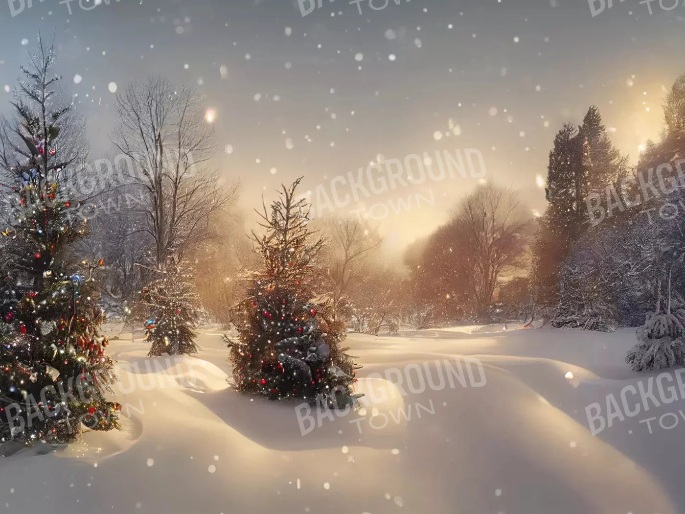Winter Snowfall 2 7X5 Ultracloth ( 84 X 60 Inch ) Backdrop