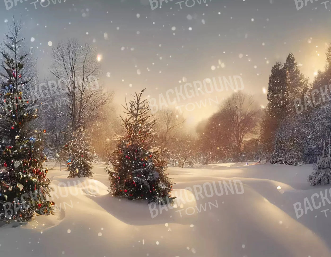 Winter Snowfall 2 8X6 Fleece ( 96 X 72 Inch ) Backdrop