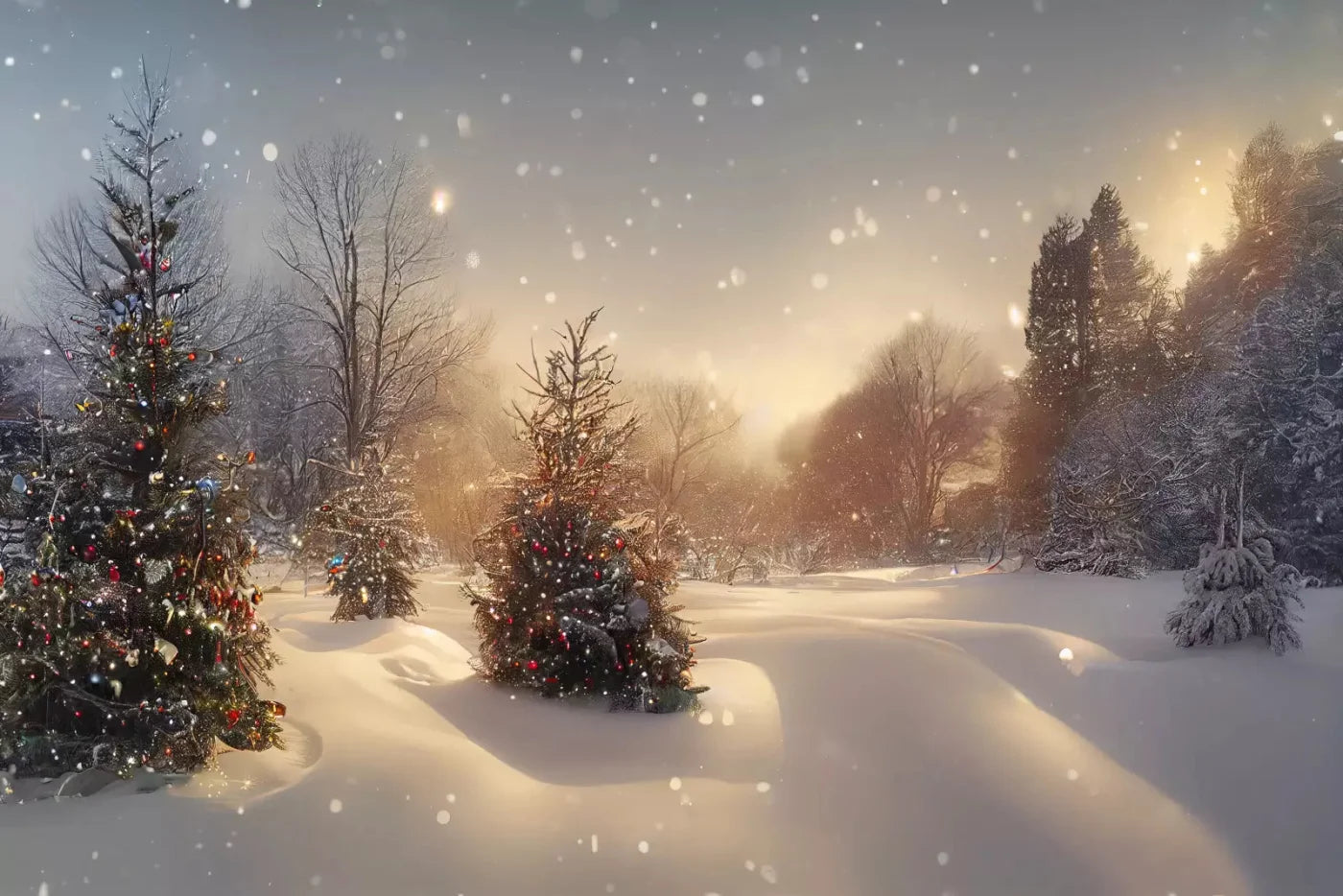 Winter Snowfall 2 5X4 Rubbermat Floor ( 60 X 48 Inch ) Backdrop