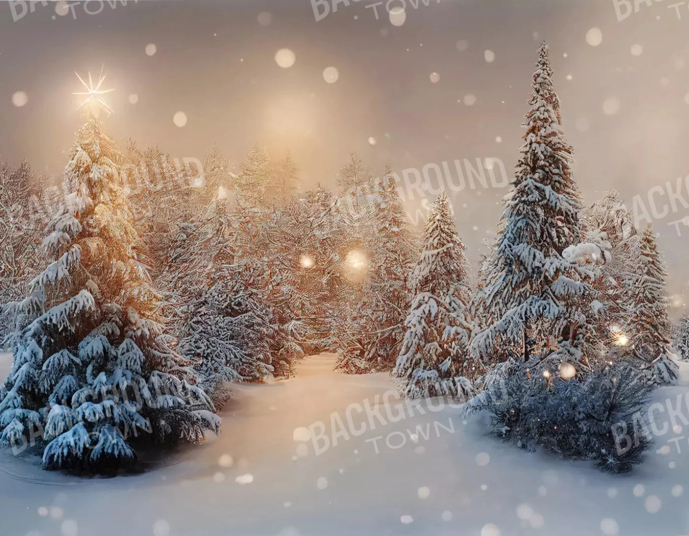 Winter Snowfall 8X6 Fleece ( 96 X 72 Inch ) Backdrop