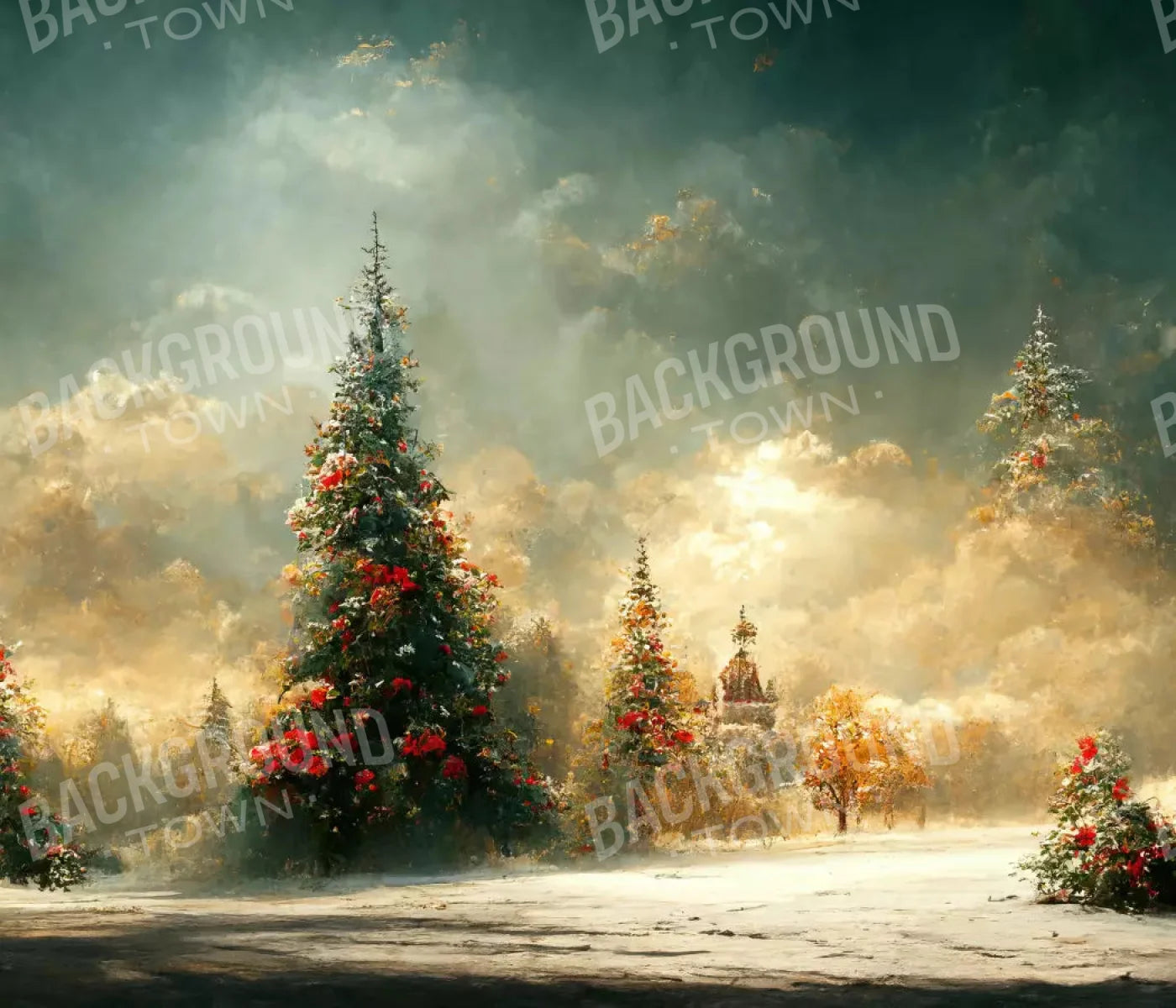 Winter Sunset 12X10 Ultracloth ( 144 X 120 Inch ) Backdrop