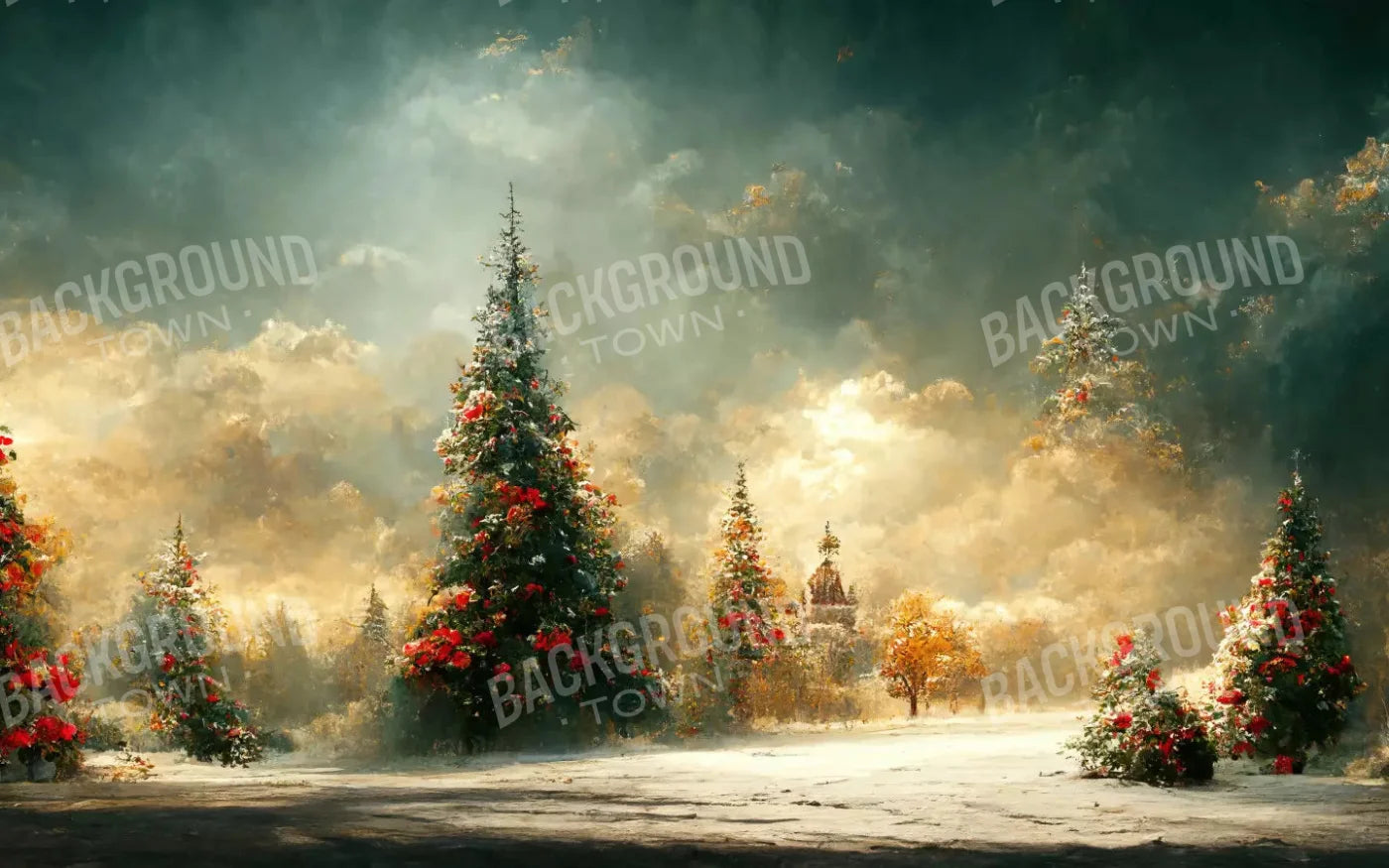 Winter Sunset 14X9 Ultracloth ( 168 X 108 Inch ) Backdrop