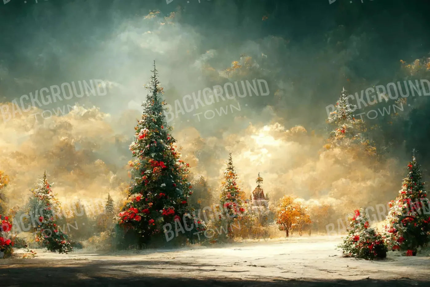 Winter Sunset 8X5 Ultracloth ( 96 X 60 Inch ) Backdrop