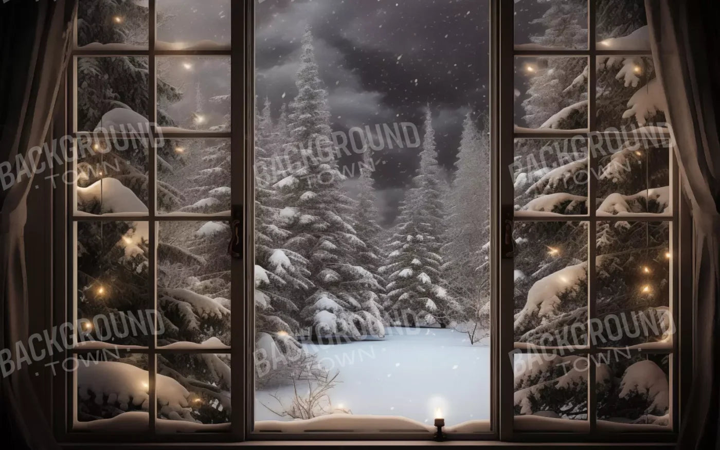 Winter Window 2 8X5 Ultracloth ( 96 X 60 Inch ) Backdrop