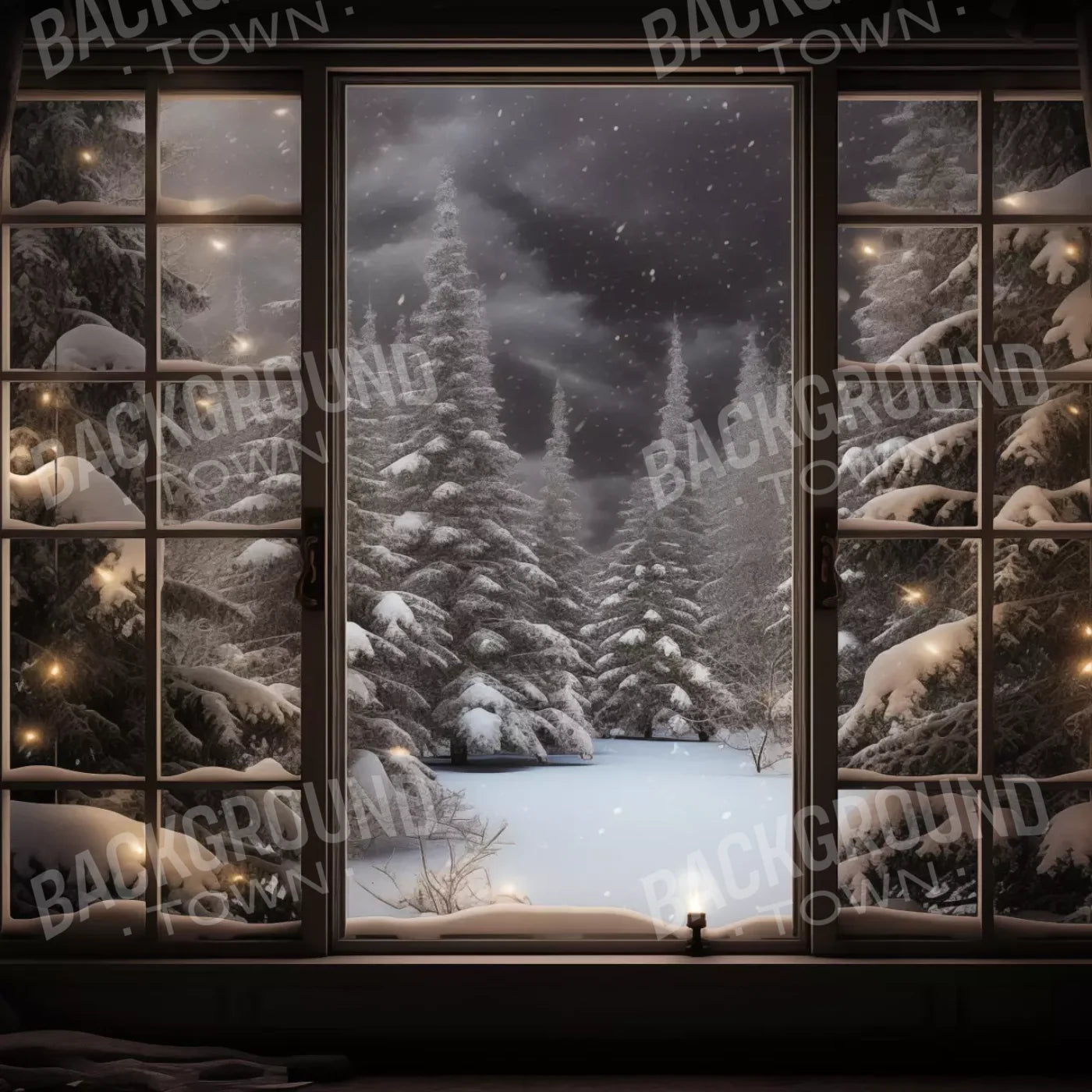 Winter Window 2 8X8 Fleece ( 96 X Inch ) Backdrop