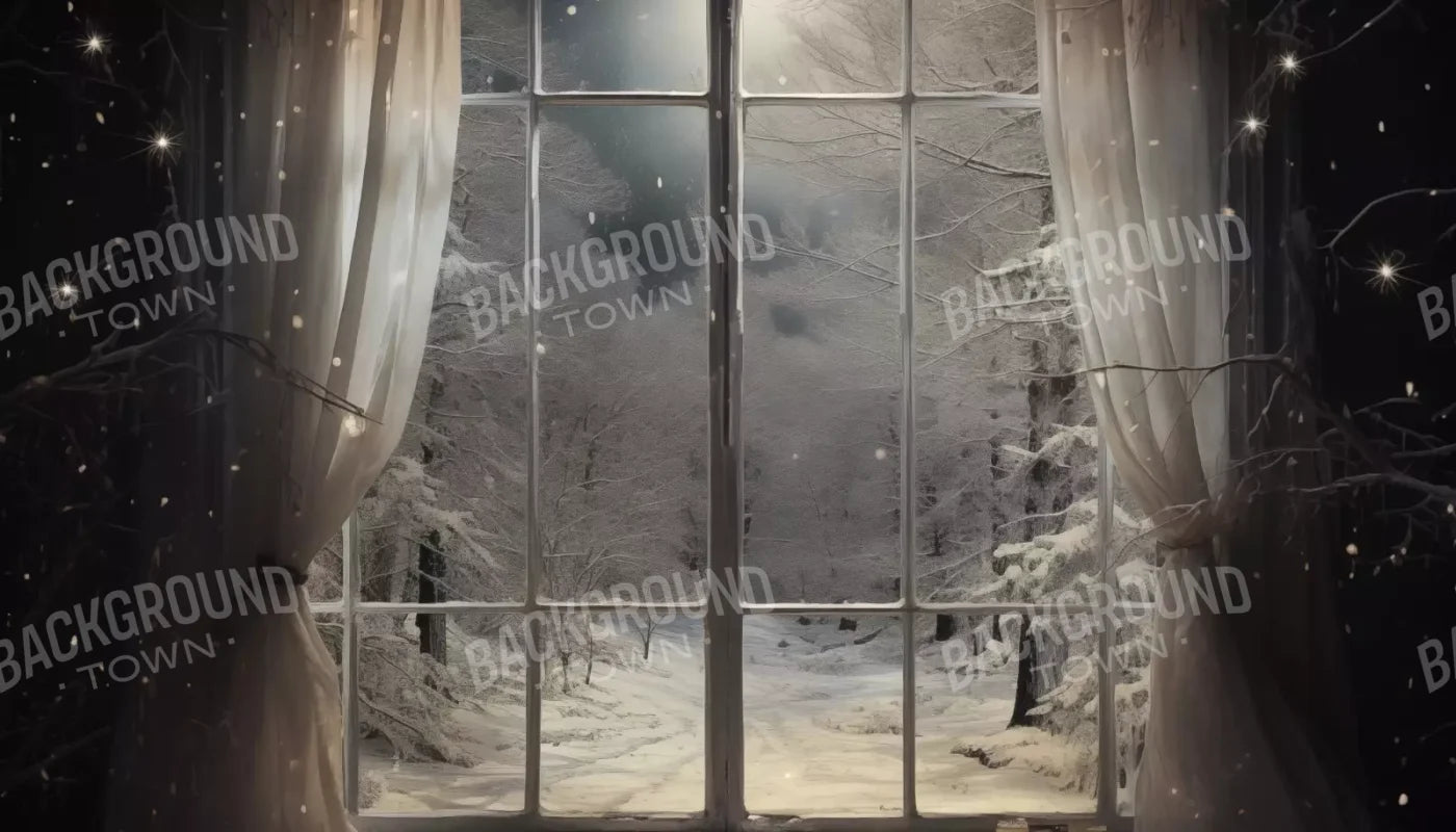Winter Window 1 Horizontal 14X8 Ultracloth ( 168 X 96 Inch ) Backdrop