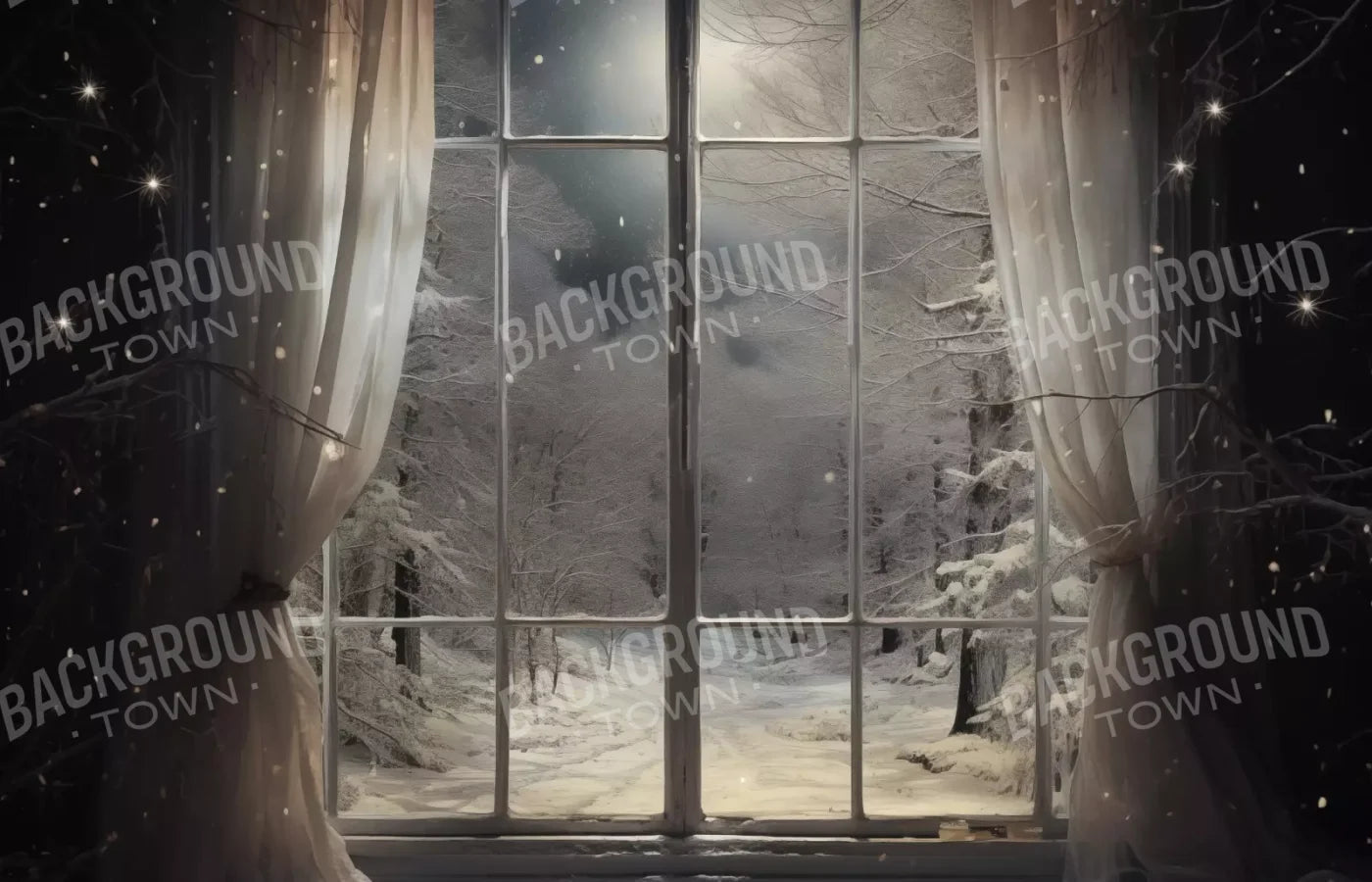 Winter Window 1 Horizontal 14X9 Ultracloth ( 168 X 108 Inch ) Backdrop