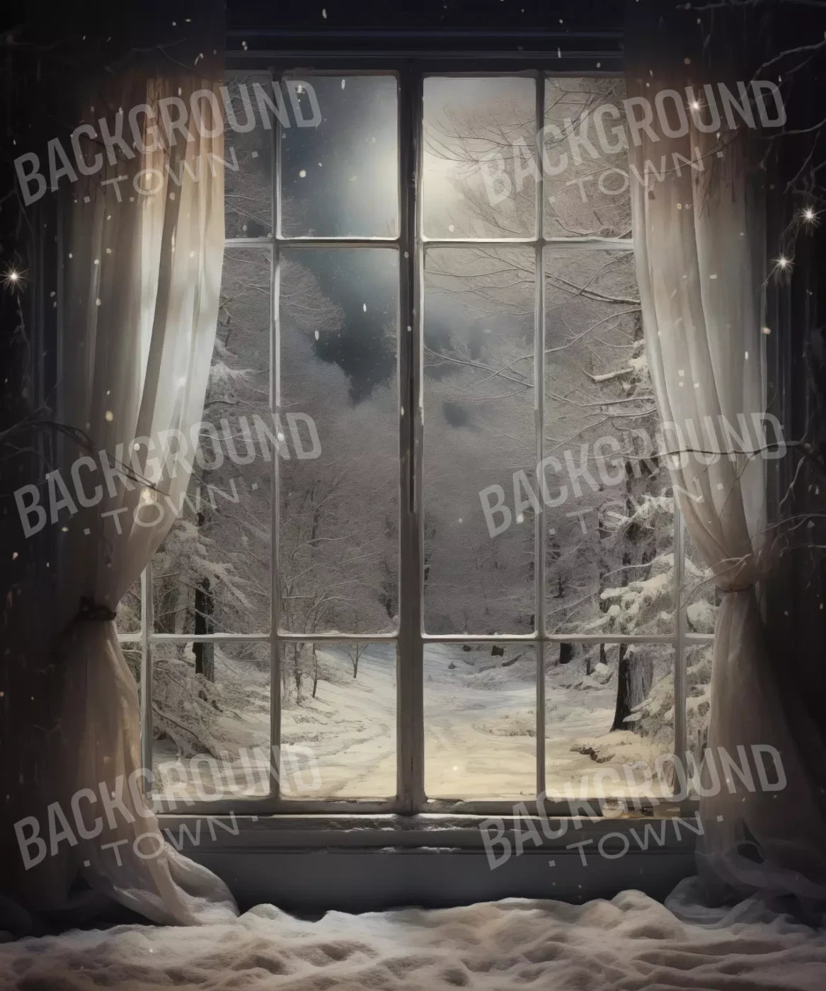 Winter Window 1 Vertical 10X12 Ultracloth ( 120 X 144 Inch ) Backdrop