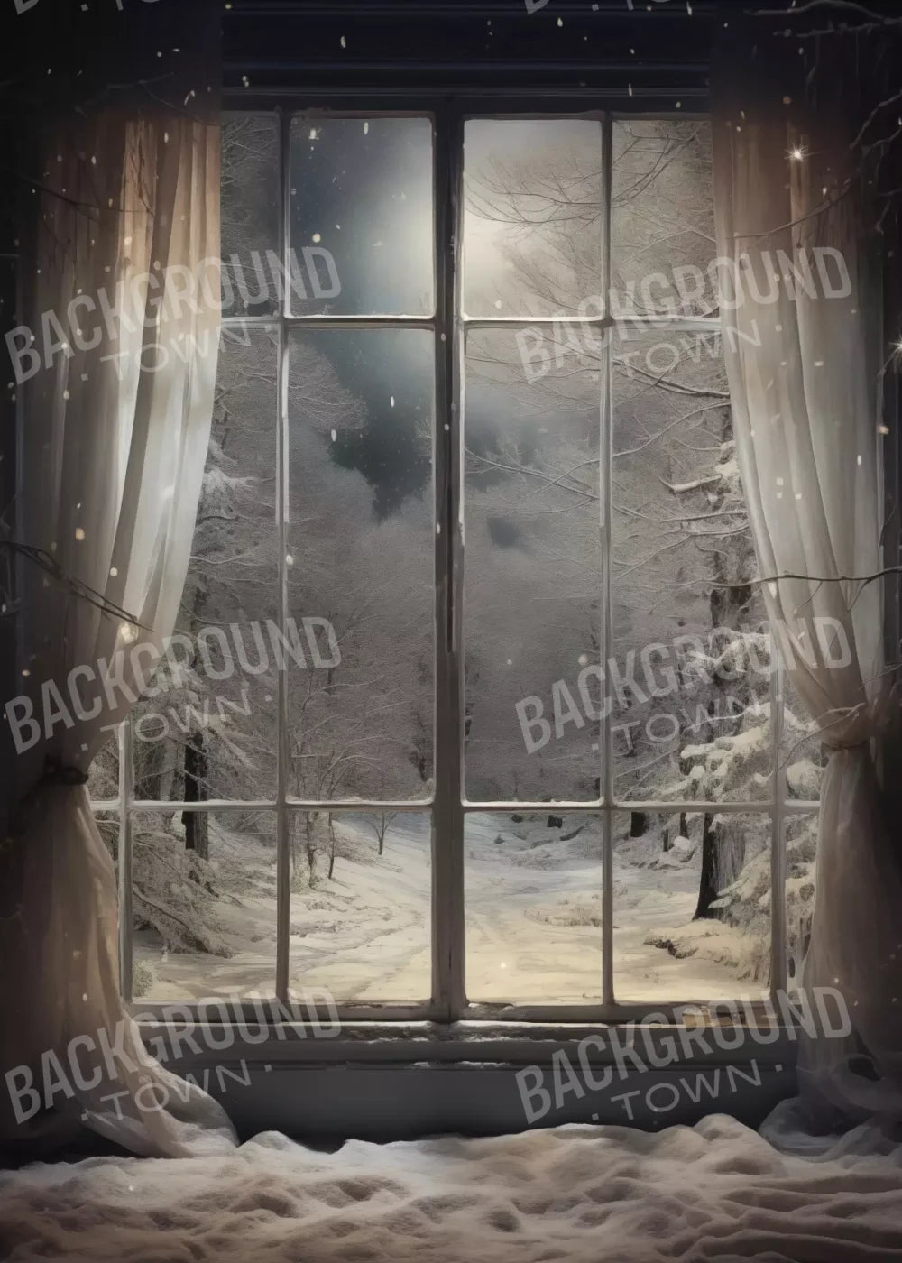 Winter Window 1 Vertical 5X7 Ultracloth ( 60 X 84 Inch ) Backdrop