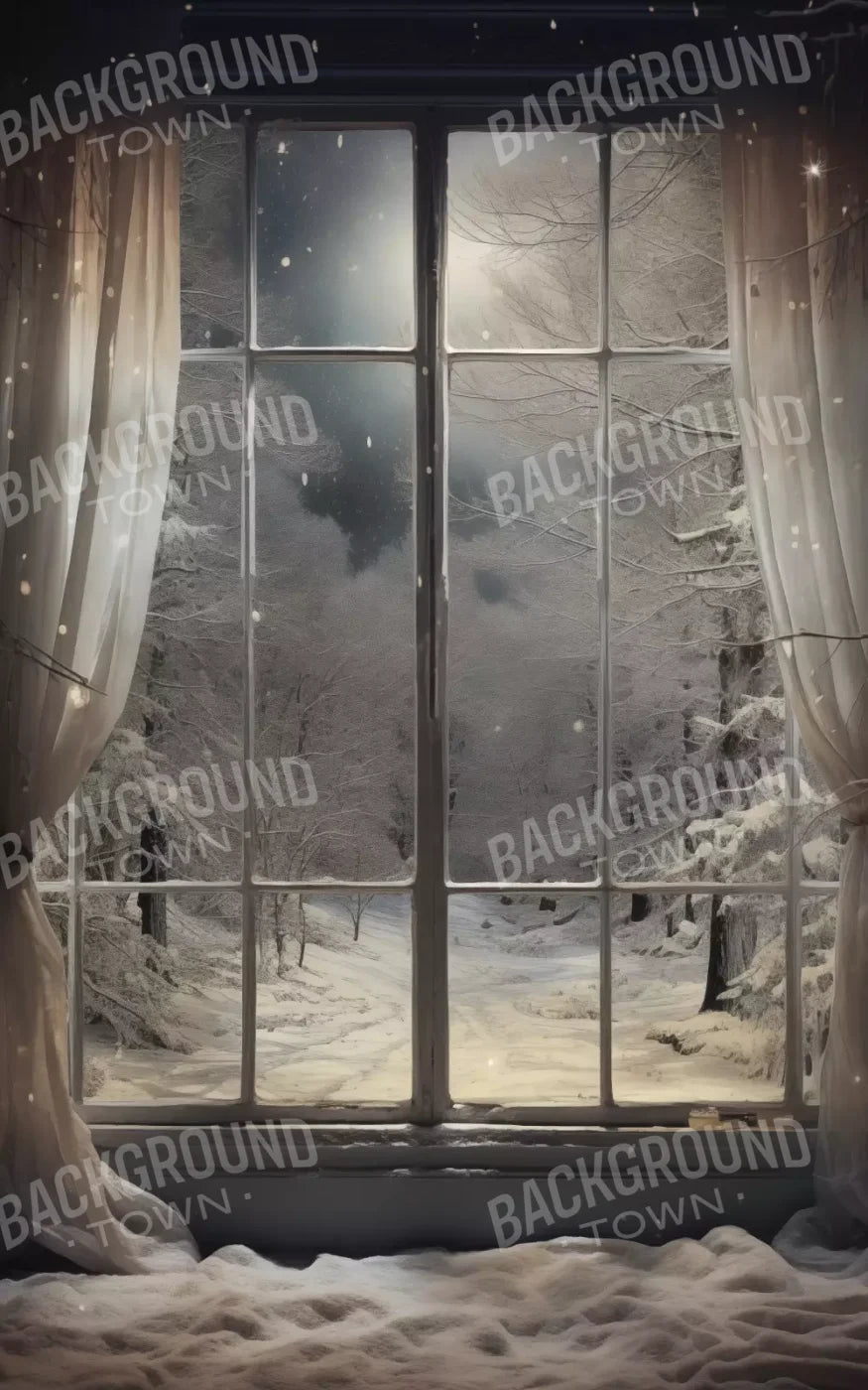 Winter Window 1 Vertical 5X8 Ultracloth ( 60 X 96 Inch ) Backdrop