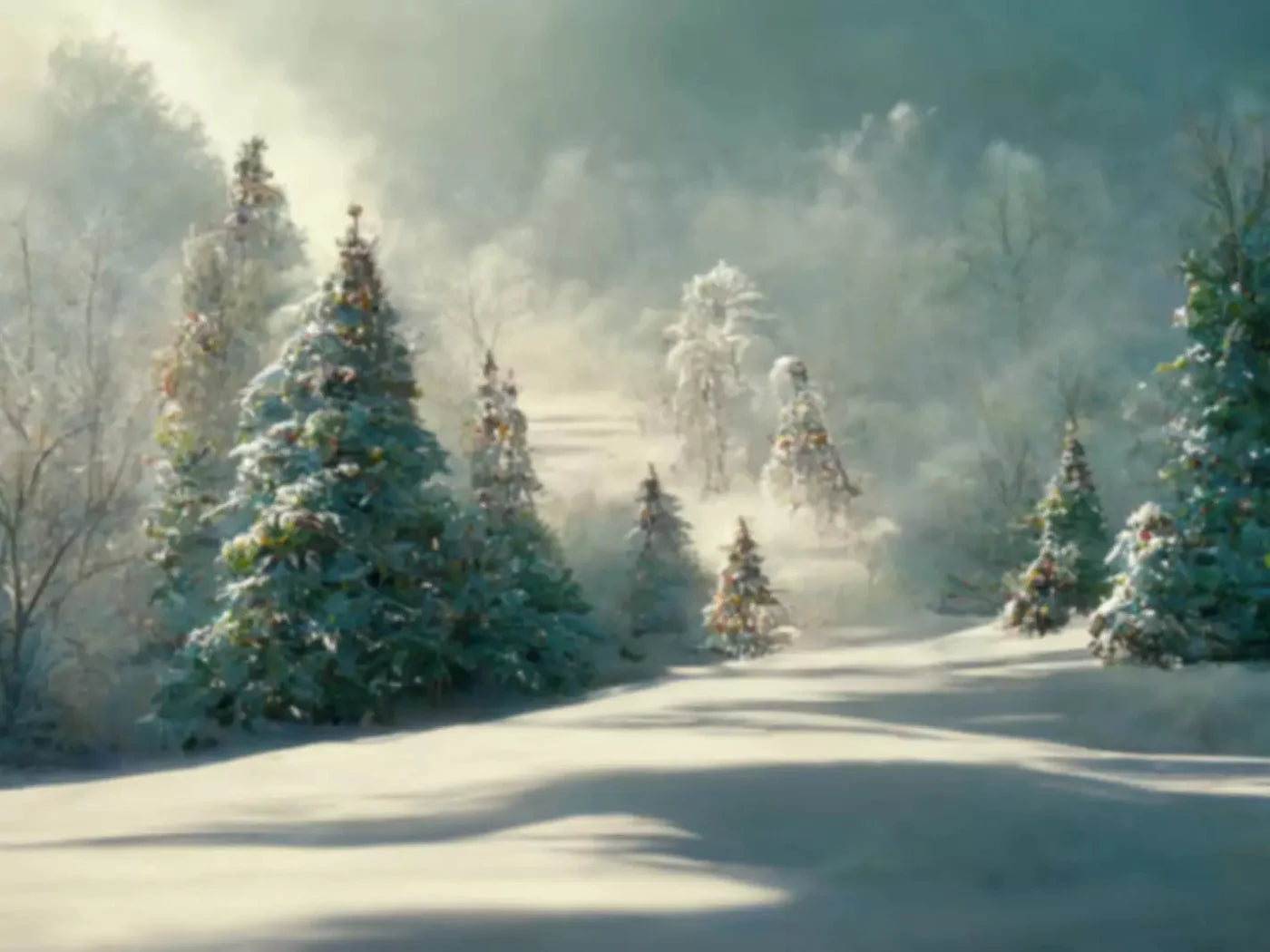 Winter Wonderland 1 68X5 Fleece ( 80 X 60 Inch ) Backdrop