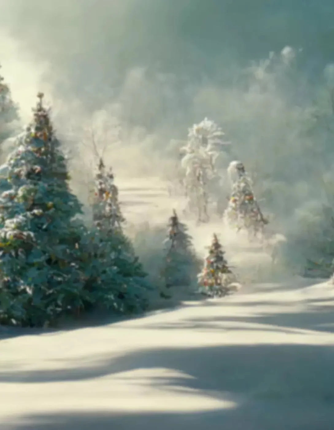 Winter Wonderland 1 6X8 Fleece ( 72 X 96 Inch ) Backdrop