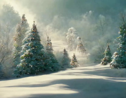 Winter Wonderland 1 8X6 Fleece ( 96 X 72 Inch ) Backdrop
