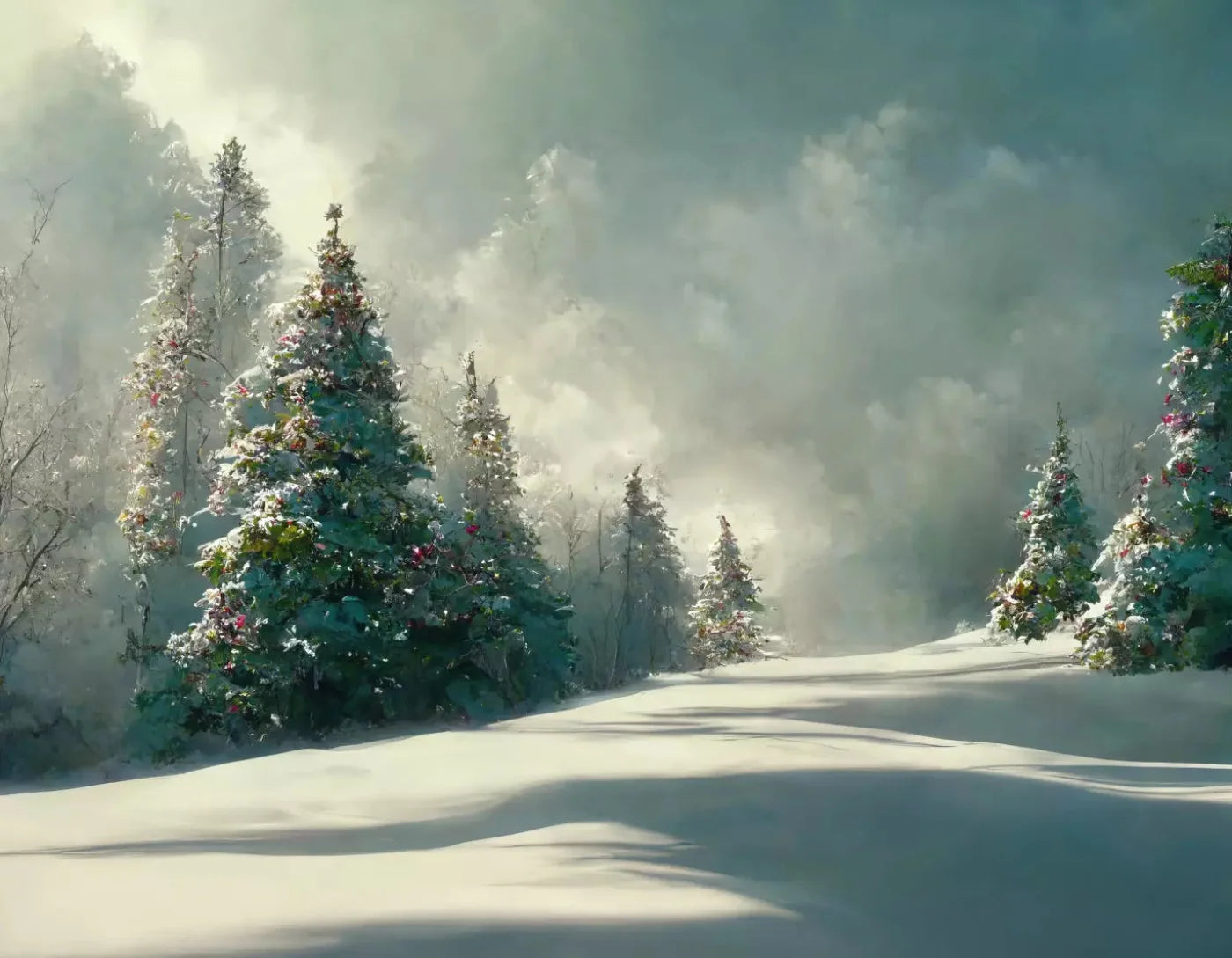 Winter Wonderland 8X6 Fleece ( 96 X 72 Inch ) Backdrop