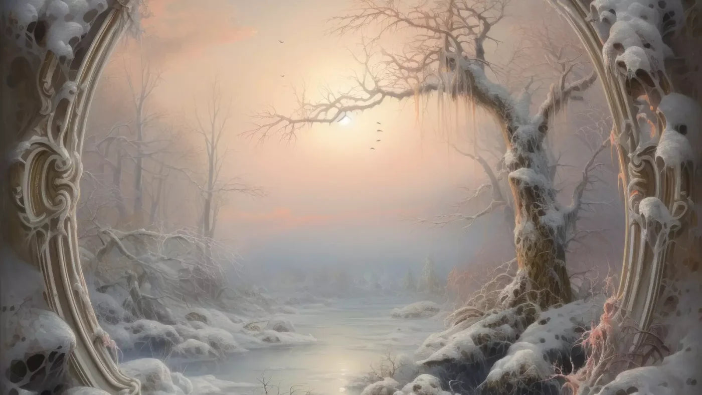 Winter Wonderland Scene 14X8 Ultracloth ( 168 X 96 Inch ) Backdrop