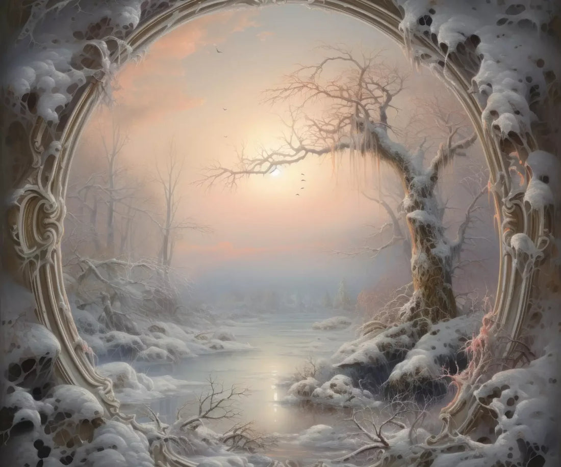 Winter Wonderland Scene 5X42 Fleece ( 60 X 50 Inch ) Backdrop