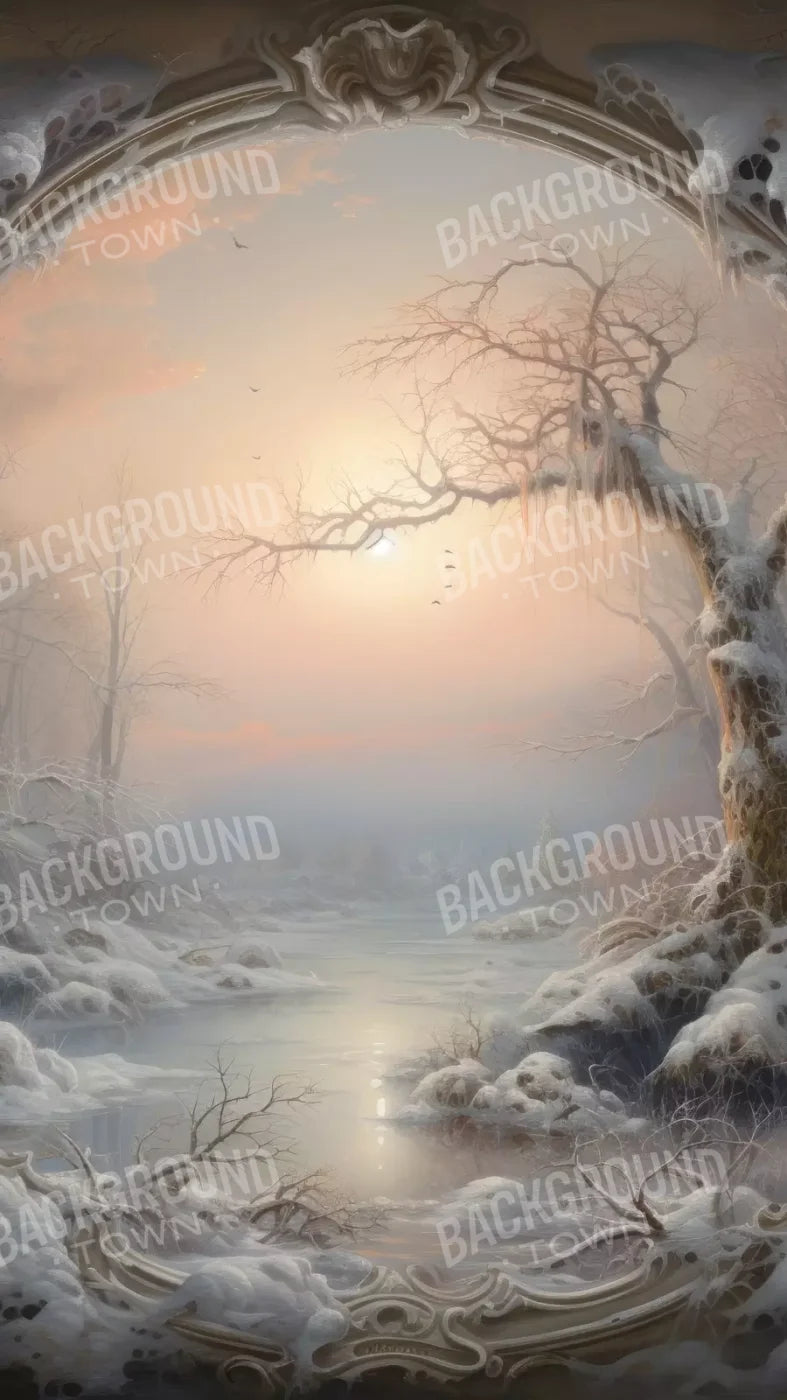 Winter Wonderland Scene 8X14 Ultracloth ( 96 X 168 Inch ) Backdrop