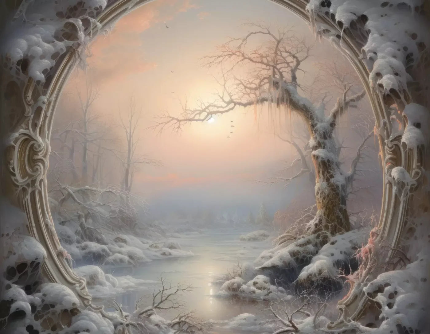 Winter Wonderland Scene 8X6 Fleece ( 96 X 72 Inch ) Backdrop