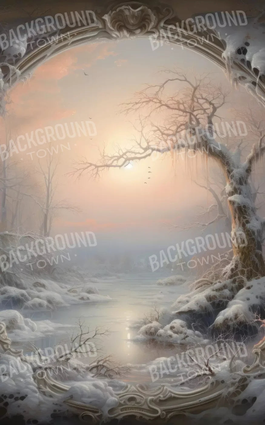 Winter Wonderland Scene 9X14 Ultracloth ( 108 X 168 Inch ) Backdrop