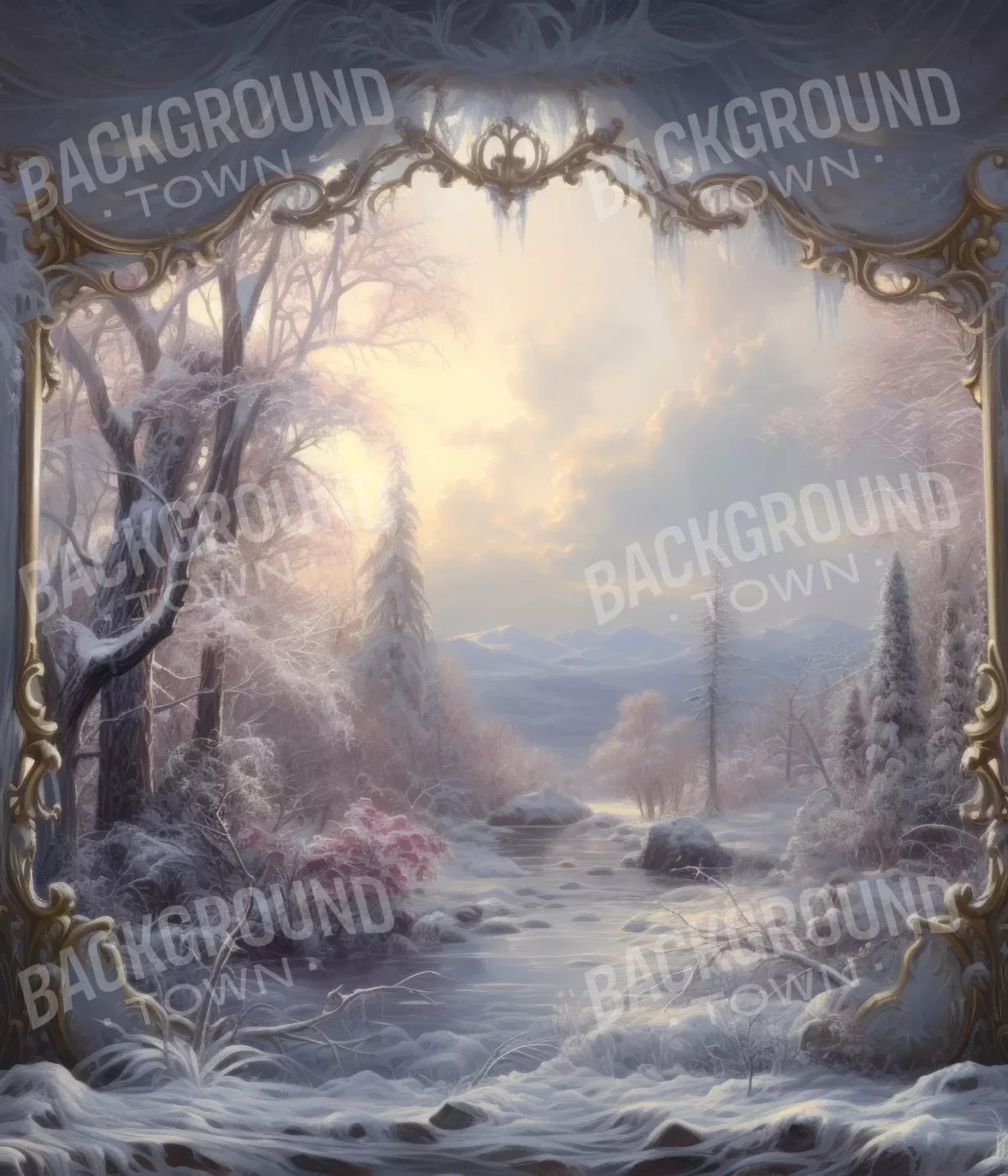 Winter Wonderland View 10X12 Ultracloth ( 120 X 144 Inch ) Backdrop