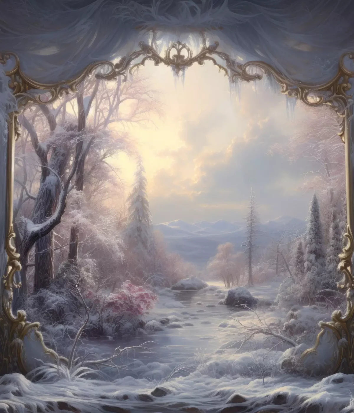 Winter Wonderland View 10X12 Ultracloth ( 120 X 144 Inch ) Backdrop