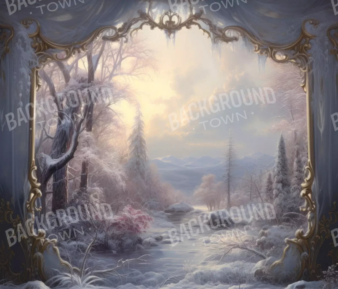Winter Wonderland View 12X10 Ultracloth ( 144 X 120 Inch ) Backdrop