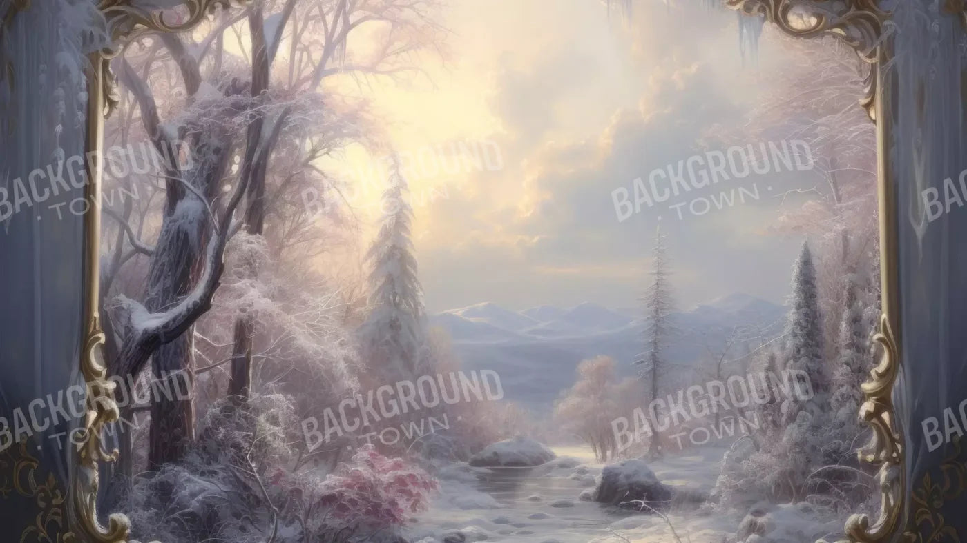 Winter Wonderland View 14X8 Ultracloth ( 168 X 96 Inch ) Backdrop
