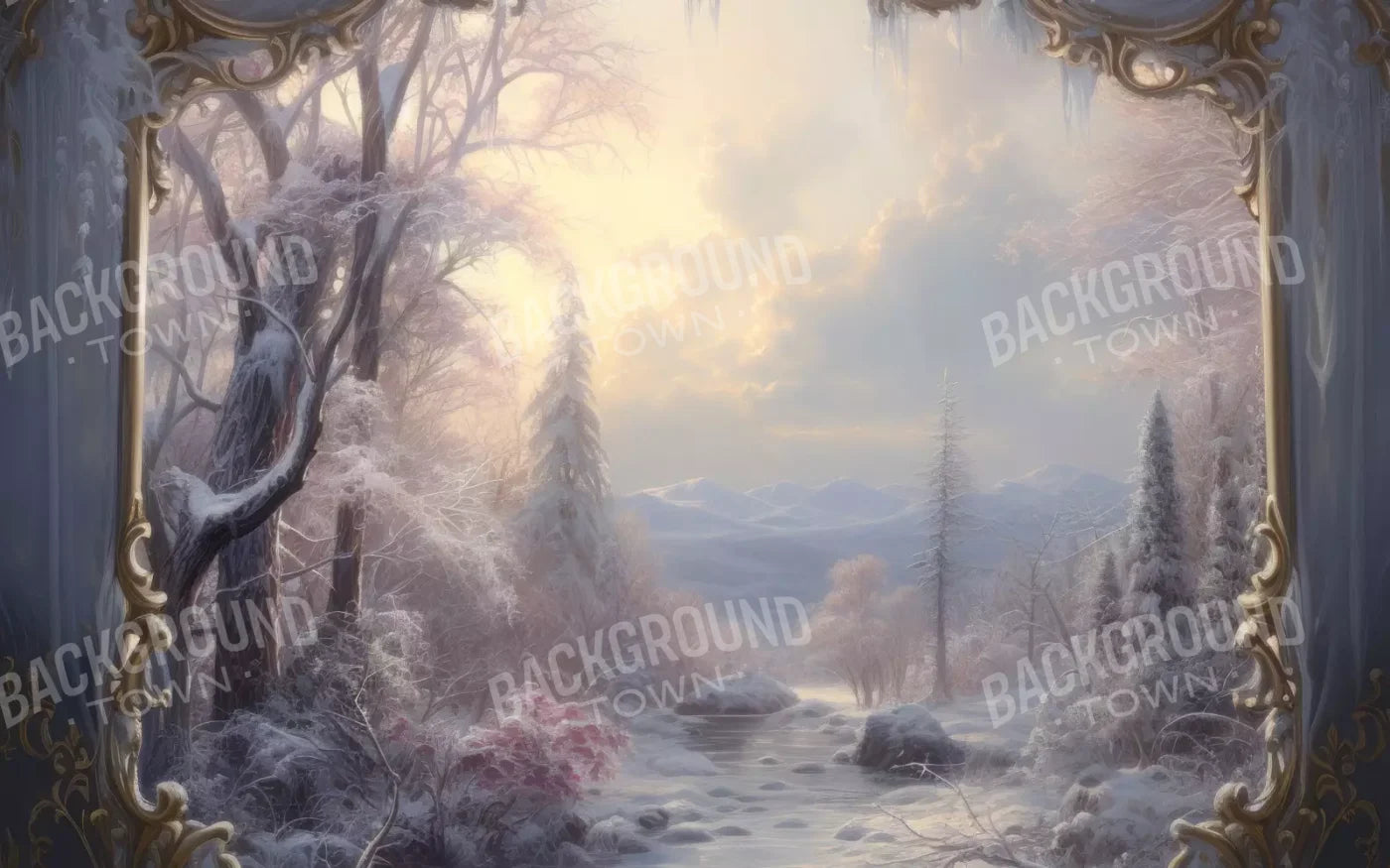 Winter Wonderland View 14X9 Ultracloth ( 168 X 108 Inch ) Backdrop