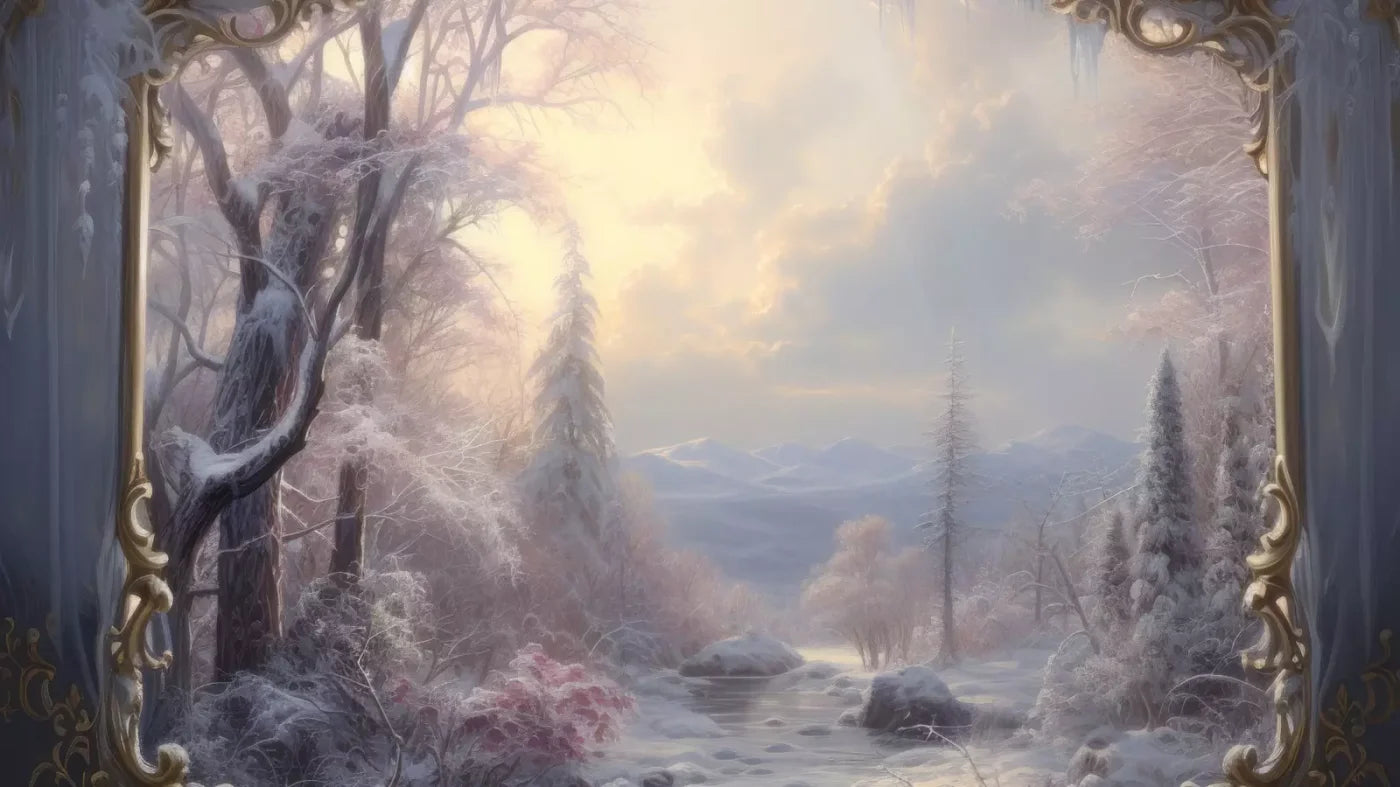 Winter Wonderland View 14X8 Ultracloth ( 168 X 96 Inch ) Backdrop
