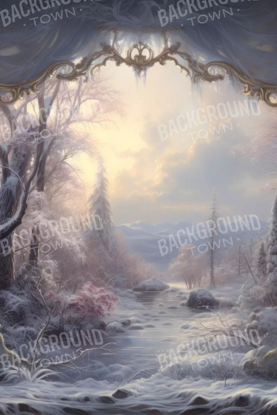 Winter Wonderland View 5X8 Ultracloth ( 60 X 96 Inch ) Backdrop