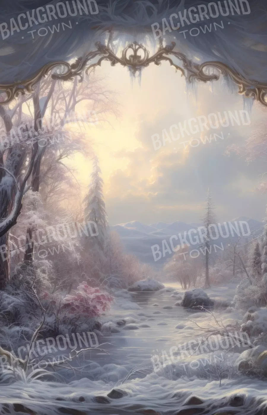Winter Wonderland View 8X12 Ultracloth ( 96 X 144 Inch ) Backdrop