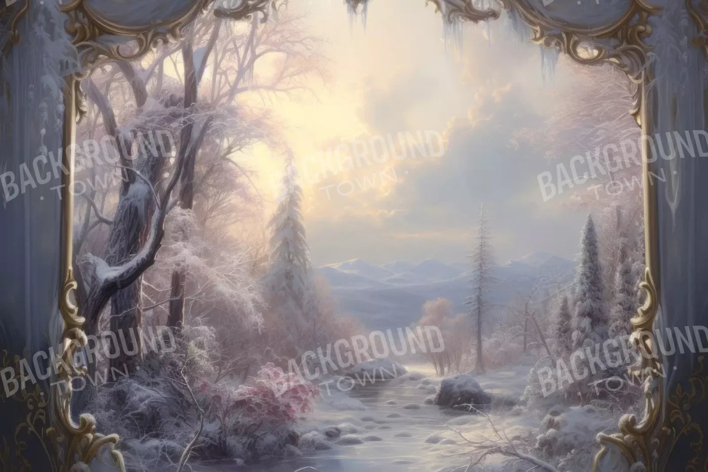 Winter Wonderland View 8X5 Ultracloth ( 96 X 60 Inch ) Backdrop