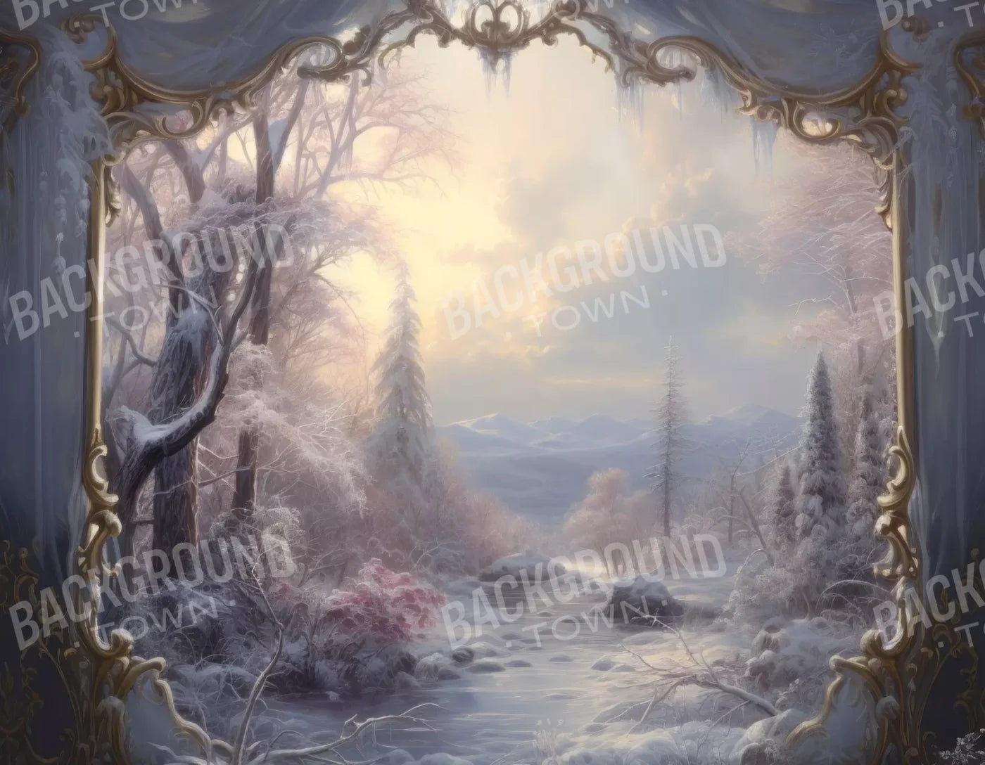 Winter Wonderland View 8X6 Fleece ( 96 X 72 Inch ) Backdrop
